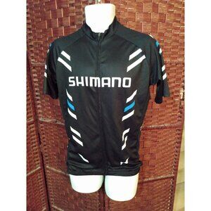 Men's Shimano Cycling Jersey Black Full Zip XL